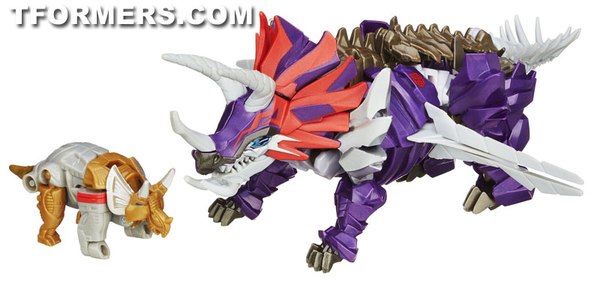 Toys R Us Exclusive Transformers Age Of Extinction  Evolution 2 Pack Images Grimlock, Strafe, Slug, Bumblebee  (8 of 12)